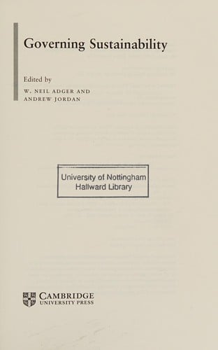 Governing sustainability