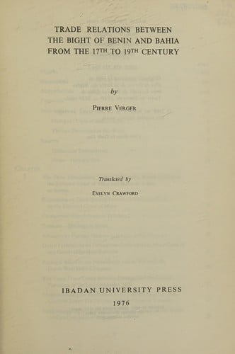 Trade relations between the Bight of Benin and Bahia from the 17th to 19th century