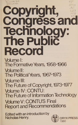 Copyright, Congress, and technology