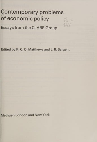 Contemporary problems of economic policy