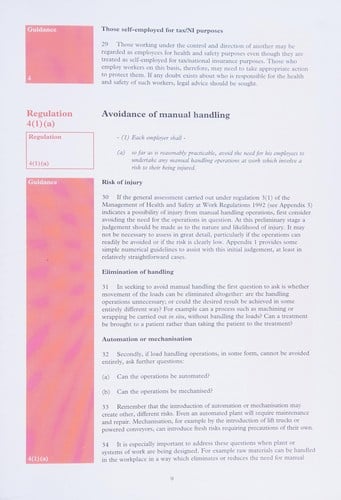 Manual handling