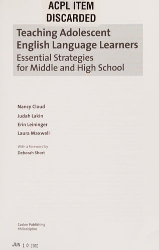 Teaching adolescent English language learners