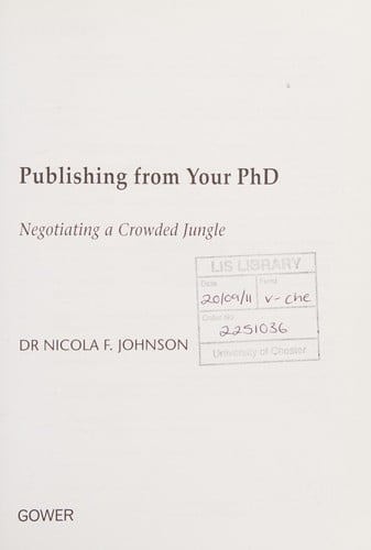 Publishing from your PhD