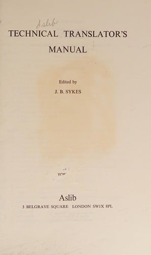 Technical translator's manual