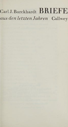 Briefe aus den letzten Jahren