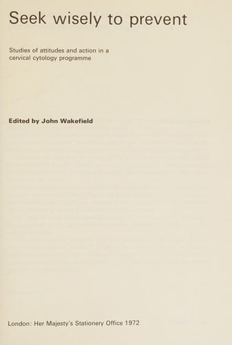 Seek wisely to prevent