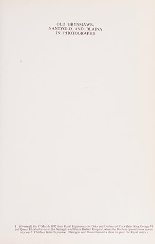 Old Brynmawr, Nantyglo and Blaina in photographs