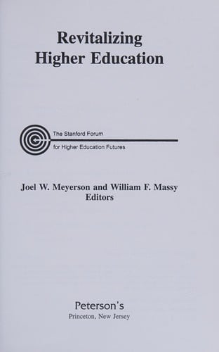 Revitalizing higher education