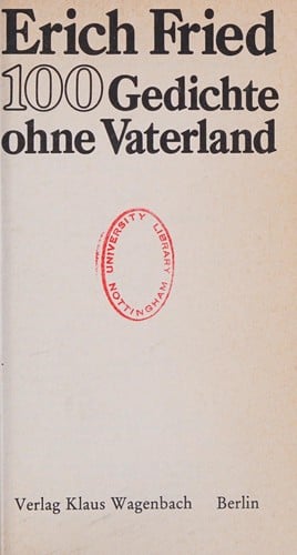 100 Gedichte ohne Vaterland