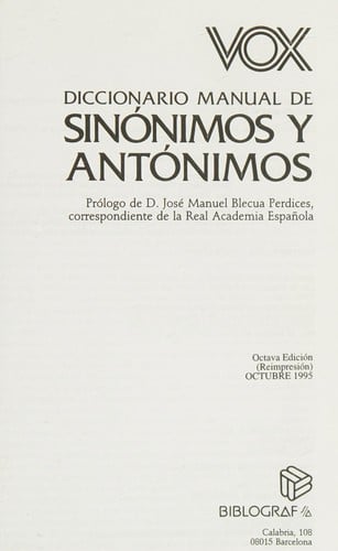 Diccionario manual de sinónimos y antónimos