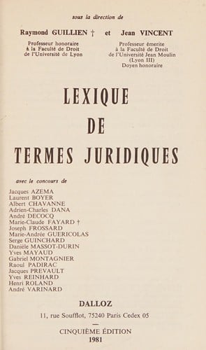 Lexique de termes juridiques