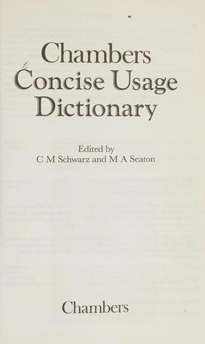 Chambers concise usage dictionary