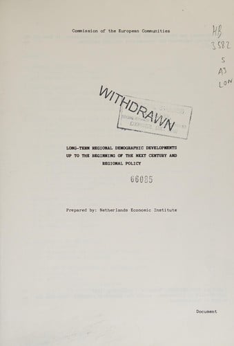 Long-term regional demographic developments up to the beginning of the next century and regional policy