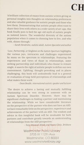 Love, partnership, or singleton on the autism spectrum