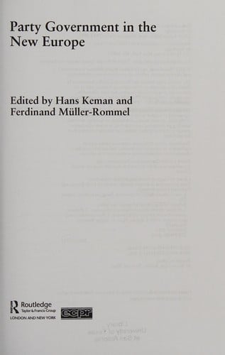 Party government in the new Europe