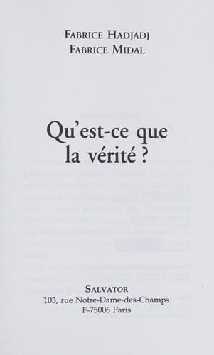 Qu'est-ce que la vérité?