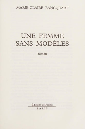 Une femme sans modèles