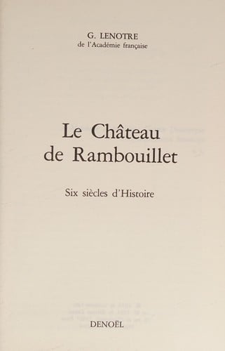 Le Château de Rambouillet
