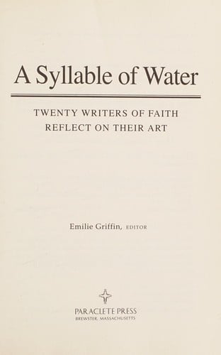 A syllable of water