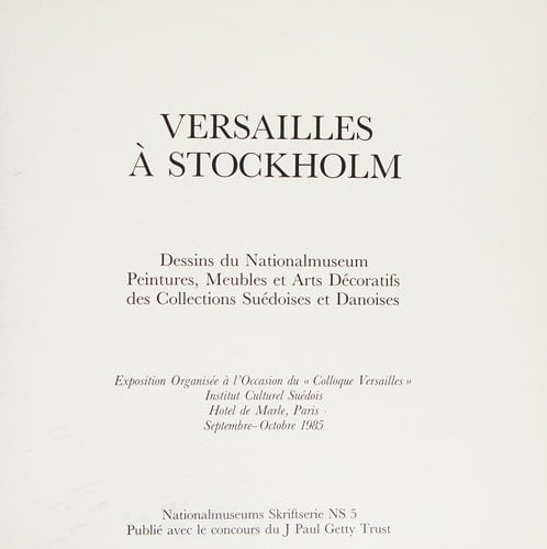 Versailles à Stockholm