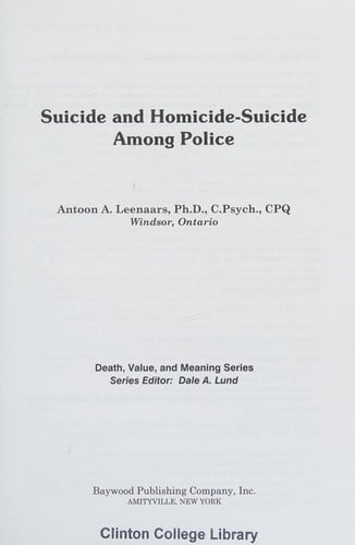 Suicide and homicide-suicide among police