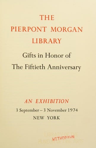 Gifts in honor of the fiftieth anniversary