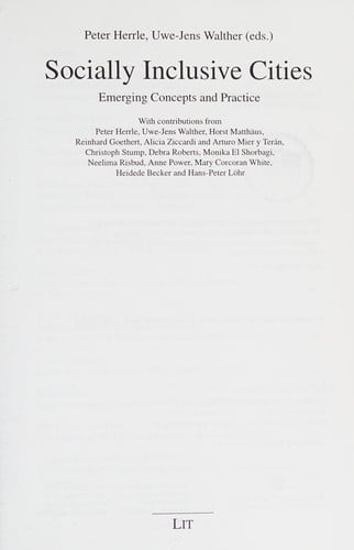 Socially inclusive cities