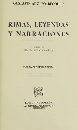 Rimas, Leyendas y Narraciones (Sepan Cuantos, Núm. 17)