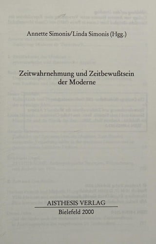 Zeitwahrnehmung und Zeitbewusstsein der Moderne