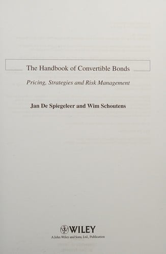 The handbook of convertible bonds