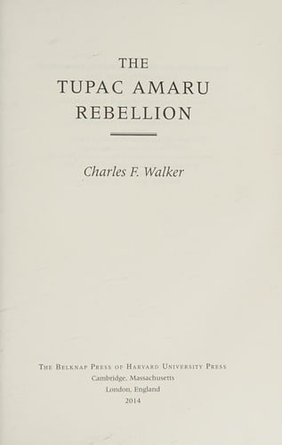 The Tupac Amaru rebellion