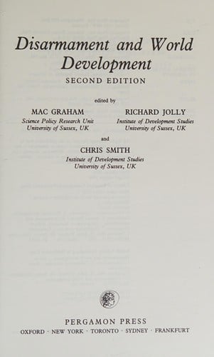 Disarmament and world development