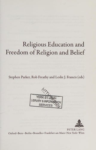 Religious education and freedom of religion and belief