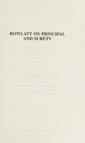 Rowlatt on Principal and Surety