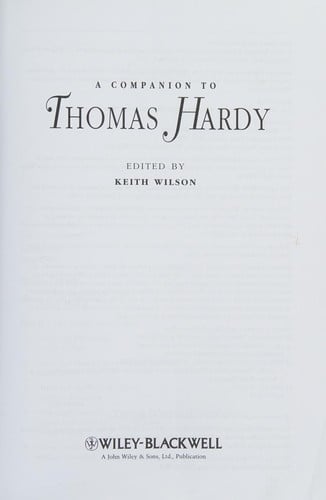 A companion to Thomas Hardy