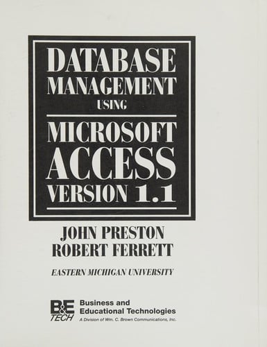 Database management using Microsoft Access version 1.1