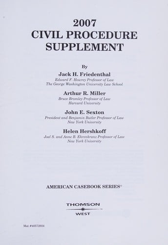 2007 civil procedure supplement