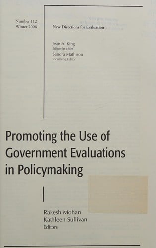 Promoting the use of government evaluations in policymaking
