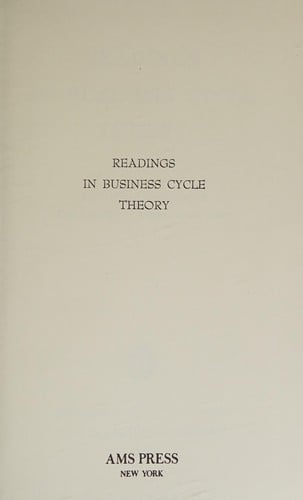 Readings in business cycle theory