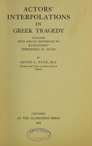 Actors' interpolations in Greek tragedy