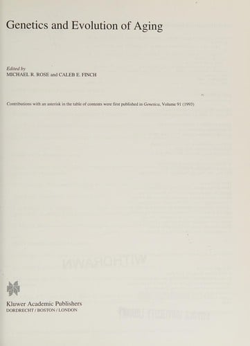 Genetics and evolution of aging