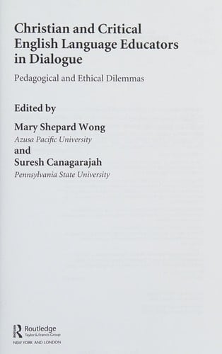 Christian and critical English language educators in dialogue
