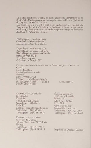 Vertige dans la bouche(Le)