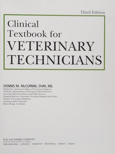 Clinical textbook for veterinary technicians