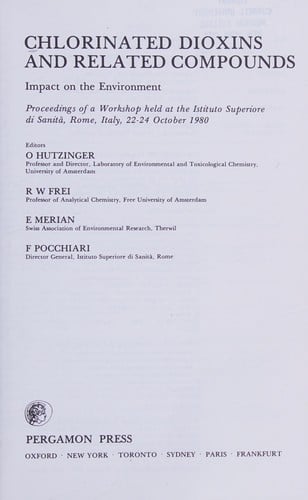 Chlorinated dioxins and related compounds