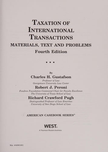 Taxation of international transactions