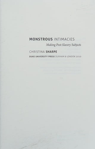 Monstrous intimacies