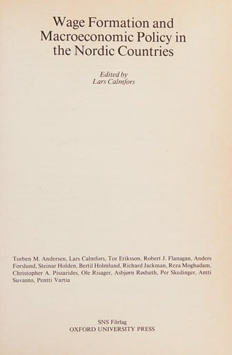 Wage formation and macroeconomic policy in the Nordic countries