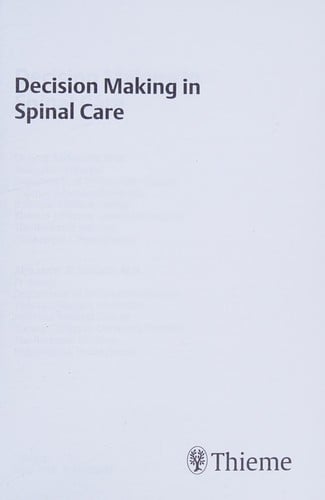 Decision making in spinal care