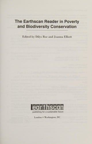 The Earthscan reader in poverty and biodiversity conservation